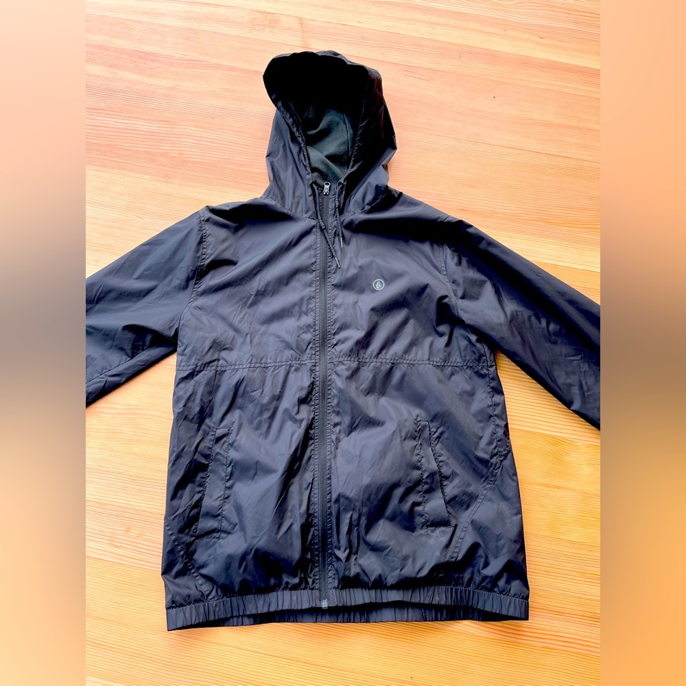 Black Volcom Wind Breaker/Rain Coat